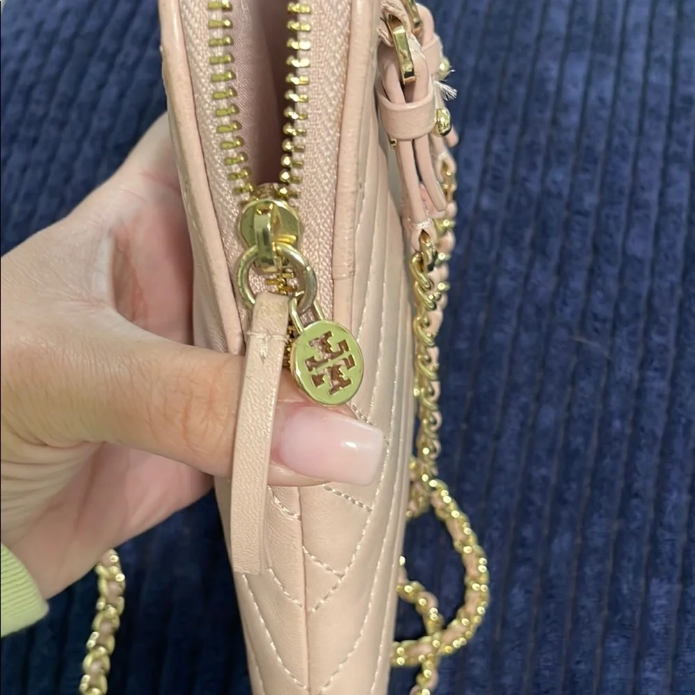 Tory Burch Blush Quilted Phone Crossbody
